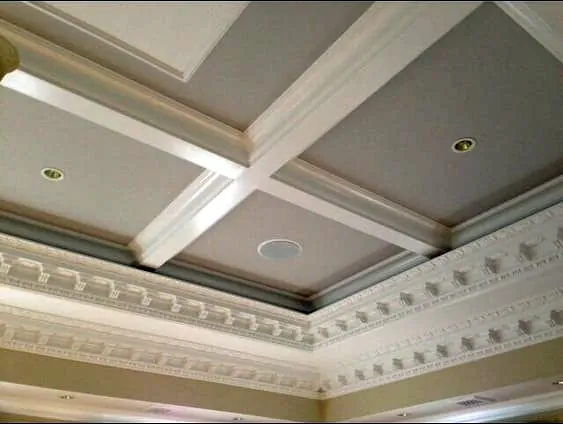 Painted crown molding and ceiling trim
